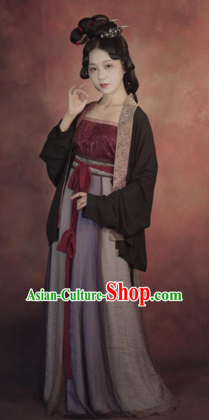 Chinese Traditional Hanfu Garment Costumes Song Dynasty Noble Woman Clothing Ancient Young Mistress Dresses