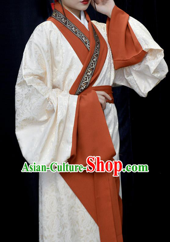 Chinese Ancient Young Beauty Garments Traditional Hanfu Dress Costumes Han Dynasty Palace Lady Clothing