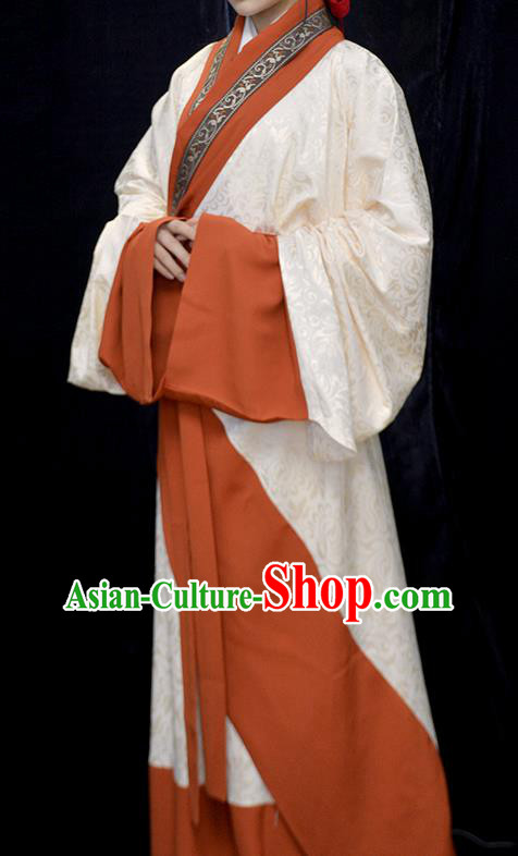 Chinese Ancient Young Beauty Garments Traditional Hanfu Dress Costumes Han Dynasty Palace Lady Clothing