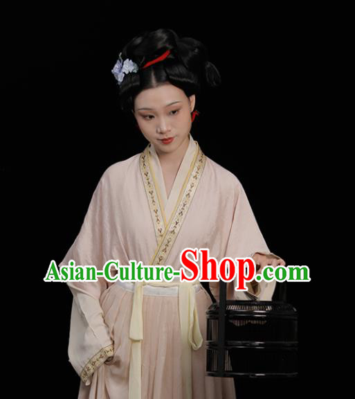 Chinese Traditional Pink Hanfu Dresses Song Dynasty Noble Woman Clothing Ancient Empress Garment Costumes