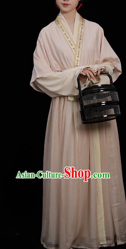 Chinese Traditional Pink Hanfu Dresses Song Dynasty Noble Woman Clothing Ancient Empress Garment Costumes