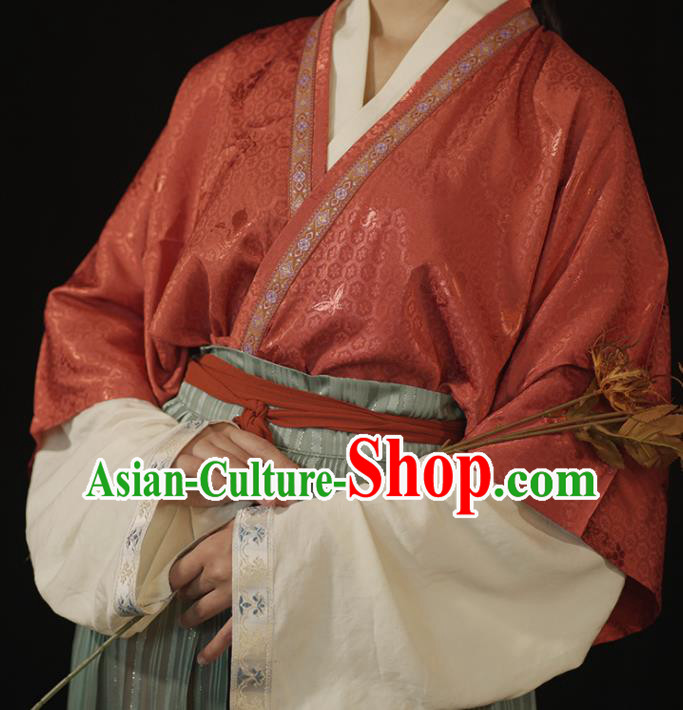 Chinese Ancient Young Woman Garment Costumes Traditional Hanfu Dresses Song Dynasty Noble Mistress Clothing