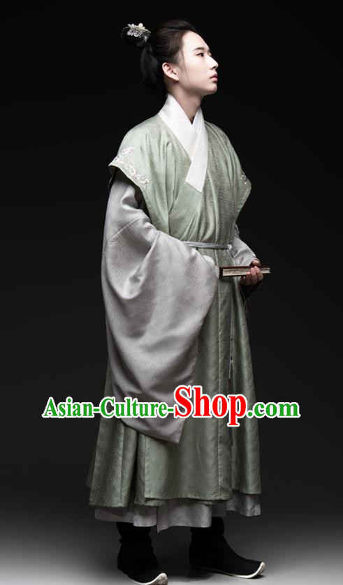 Chinese Ancient Scholar Clothing Ming Dynasty Swordsman Hanfu Traditional Priest Frock Garment Costumes