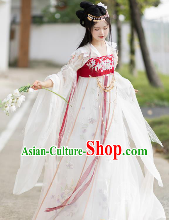 Chinese Ancient Goddess Hanfu Dress Southern and Northern Dynasties Palace Princess Garment Costumes