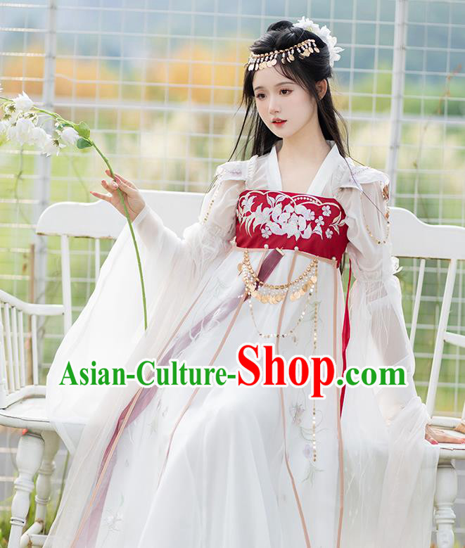 Chinese Ancient Goddess Hanfu Dress Southern and Northern Dynasties Palace Princess Garment Costumes