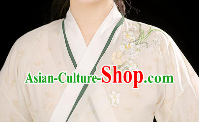 Chinese Traditional Green Dress Song Dynasty Young Lady Clothing Ancient Civilian Woman Costume