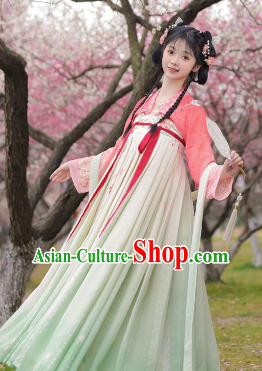 Chinese Ancient Young Woman Costume Traditional Ruqun Dress Tang Dynasty Princess Clothing