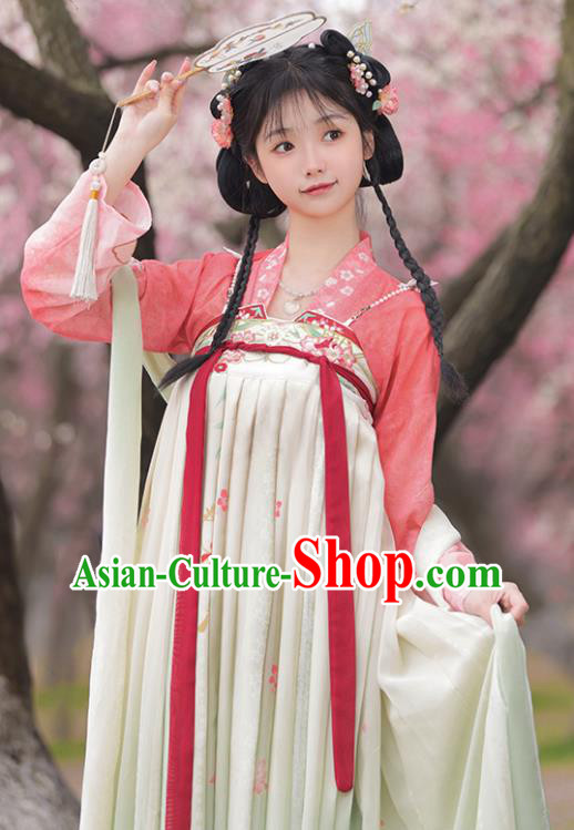 Chinese Ancient Young Woman Costume Traditional Ruqun Dress Tang Dynasty Princess Clothing