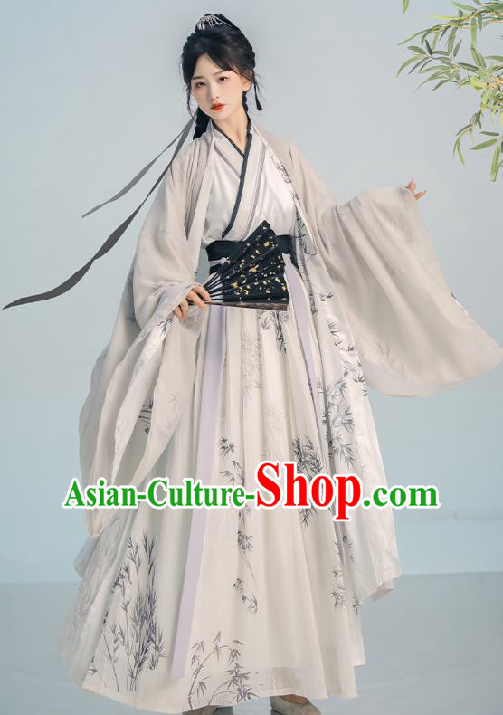 Chinese Song Dynasty Young Childe Costumes Traditional Hanfu Ruqun Ancient Swordsman Clothing