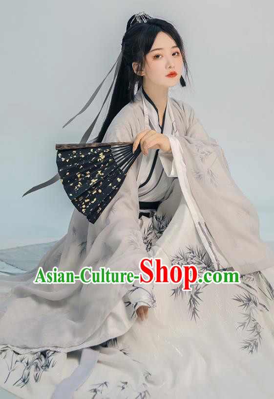 Chinese Song Dynasty Young Childe Costumes Traditional Hanfu Ruqun Ancient Swordsman Clothing