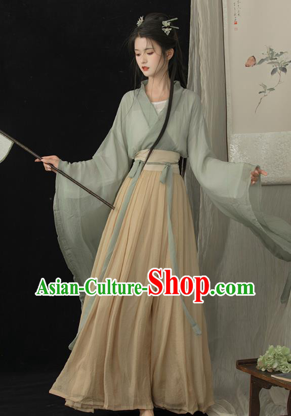 Chinese Ancient Swordswoman Clothing Jin Dynasty Young Lady Costumes Traditional Hanfu Dresses