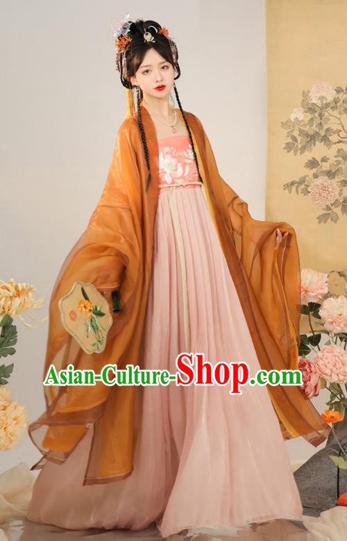 Chinese Ancient Noble Woman Clothing Tang Dynasty Court Empress Costumes Traditional Hanfu Ruqun Dresses