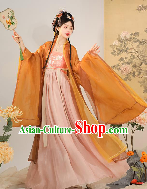 Chinese Ancient Noble Woman Clothing Tang Dynasty Court Empress Costumes Traditional Hanfu Ruqun Dresses