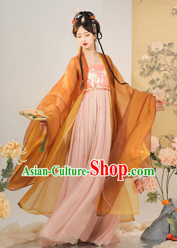 Chinese Ancient Noble Woman Clothing Tang Dynasty Court Empress Costumes Traditional Hanfu Ruqun Dresses