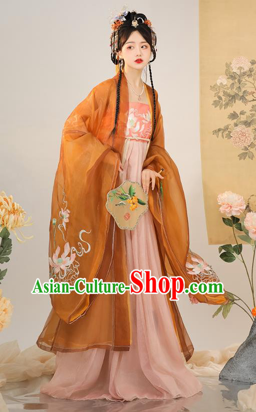 Chinese Ancient Noble Woman Clothing Tang Dynasty Court Empress Costumes Traditional Hanfu Ruqun Dresses