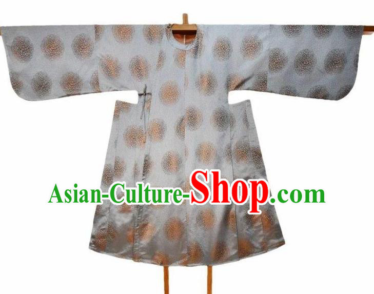 Chinese Ming Dynasty Daily Round Necked Gown Ancient Scholar Clothing for men