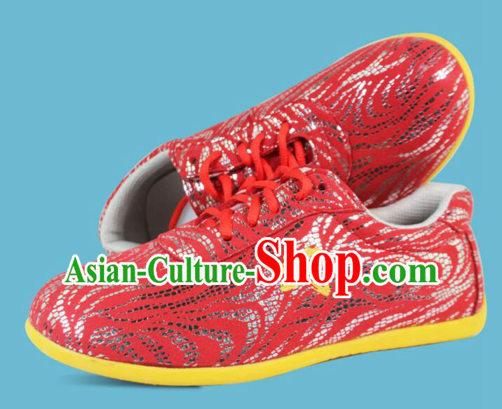 Professional Kung Fu Performance Shoes Martial Arts Shoes Chinese Wushu Competition Red Shoes