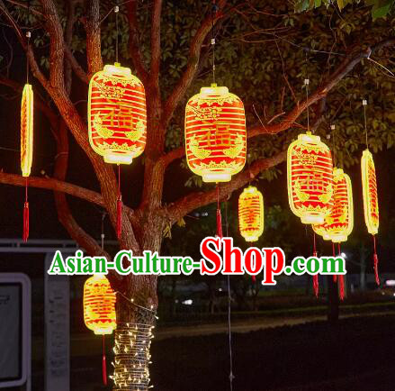 Chinese New Year Lucky Lantern Outdoor Hanging Lantern Waterproof Wax Gourd Lantern