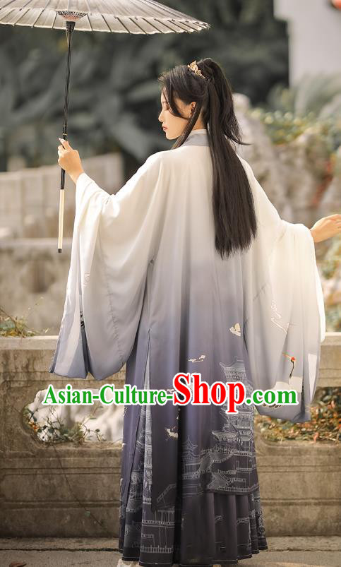 Chinese Hanfu Dresses Ancient Young Man Garment Costumes Wei Dynasty Swordsman Purple Clothing