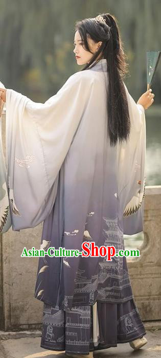 Chinese Hanfu Dresses Ancient Young Man Garment Costumes Wei Dynasty Swordsman Purple Clothing