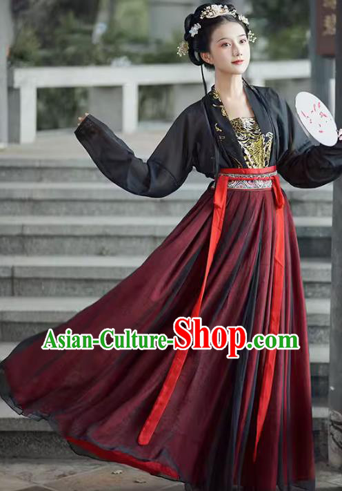 Chinese Tang Dynasty Young Woman Clothing Wedding Hanfu Dresses Ancient Palace Princess Garment Costumes