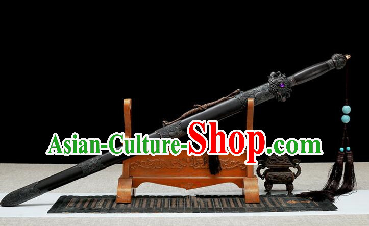 Chinese Ancient Sword Tang Dynasty Knight Sword Handmade Black Sword
