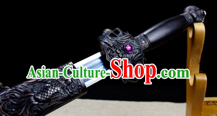 Chinese Ancient Sword Tang Dynasty Knight Sword Handmade Black Sword