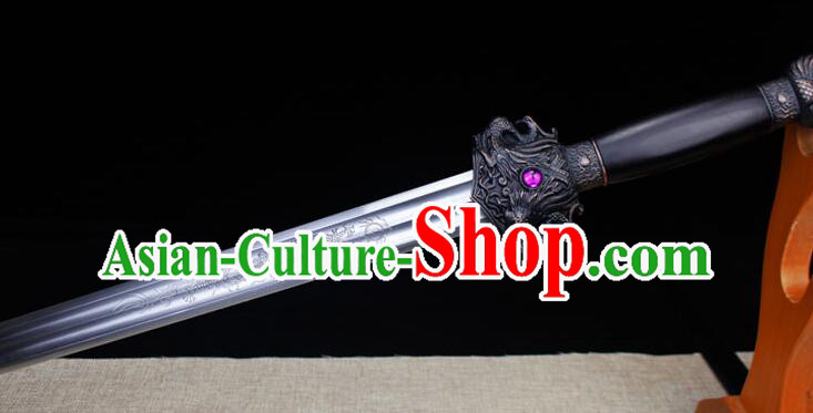 Chinese Ancient Sword Tang Dynasty Knight Sword Handmade Black Sword