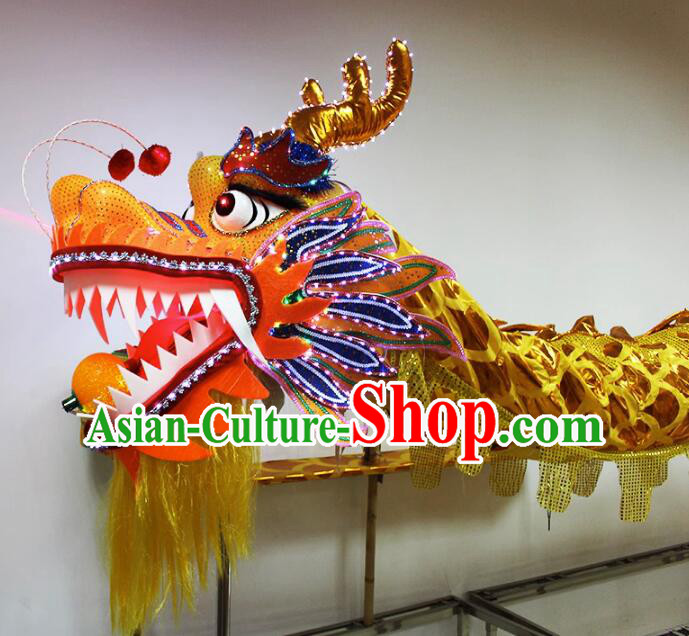 Chinese Dragon Dancing Props Luminous LED Lights Dragon Dance Costumes Complete Set for 19-20 People