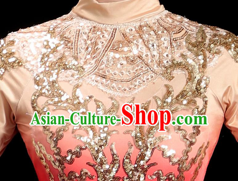 Professional Opening Dance Magenta Dress Women Group Dance Clothing Chorus Performance Costume