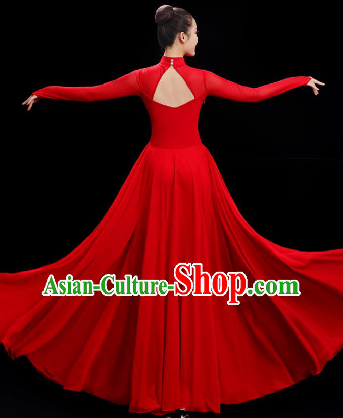 Chinese Classical Dance Costume Opening Dance Red Dress Women Group Chorus Clothing