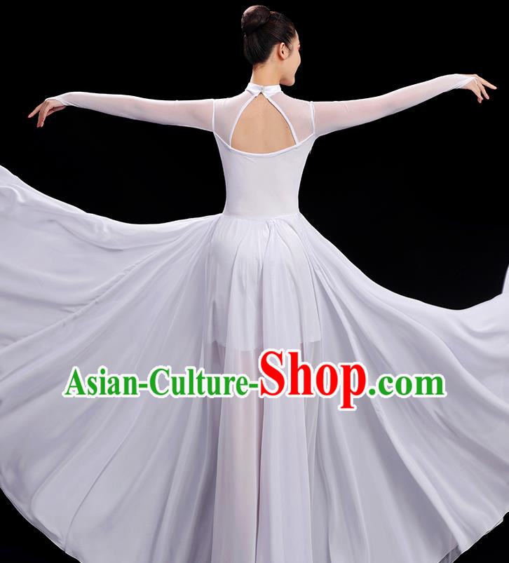 Chinese Women Group Chorus Clothing Classical Dance Costume Opening Dance White Dress
