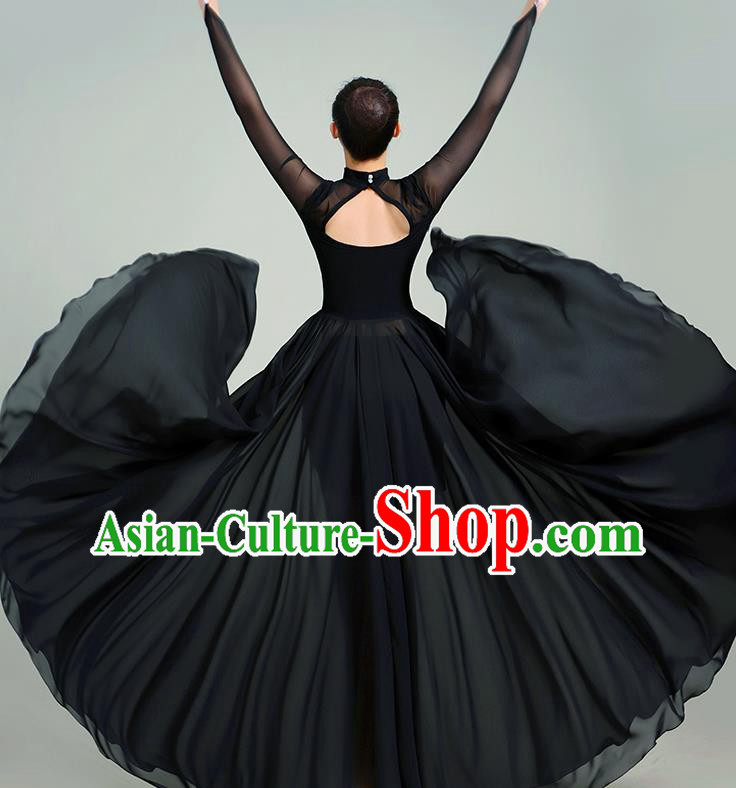 Chinese Opening Dance Black Dress Women Group Chorus Clothing Classical Dance Costume