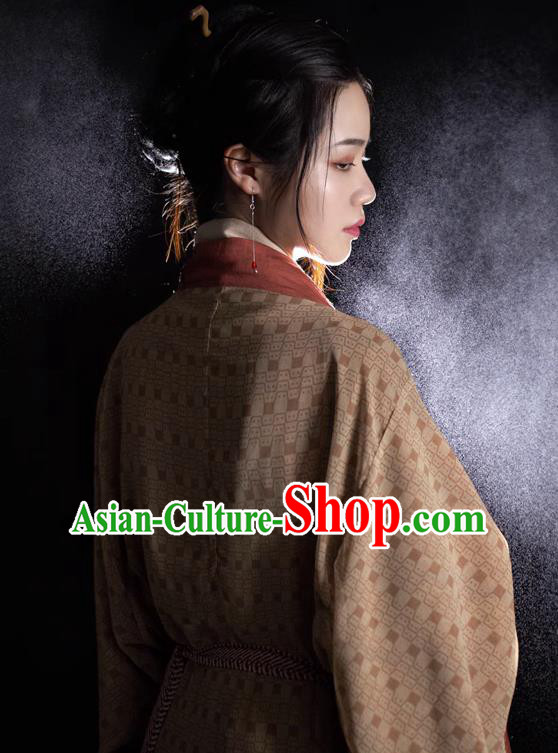 China Ancient Palace Woman Costumes Traditional Hanfu Straight Front Robes Han Dynasty Royal Empress Clothing