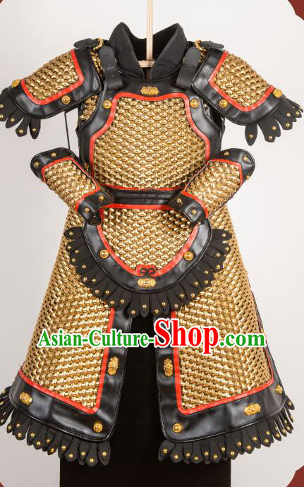 Ancient Ming Dynasty Hauberk Chain Armor Chinese General Armor Costumes Complete Set