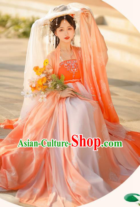 China Ancient Royal Princess Costumes Tang Dynasty Hezi Dresses Clothing Traditional Show Fashion