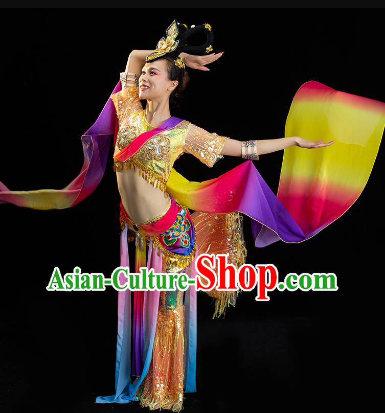 China Classical Dance Clothing Dunhuang Flying Apsaras Dress Women Group Show Costume