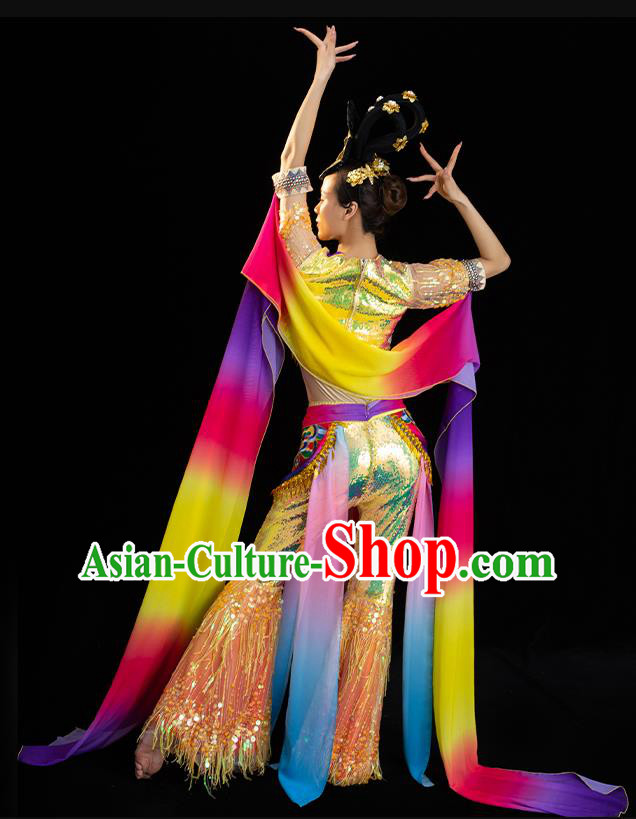 China Classical Dance Clothing Dunhuang Flying Apsaras Dress Women Group Show Costume