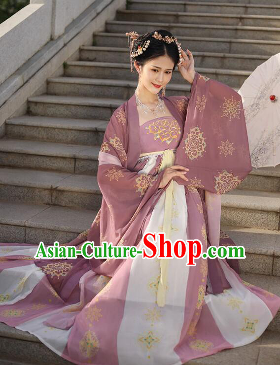 China Traditional Hanfu Dresses Tang Dynasty Empress Costumes Ancient Court Woman Clothing