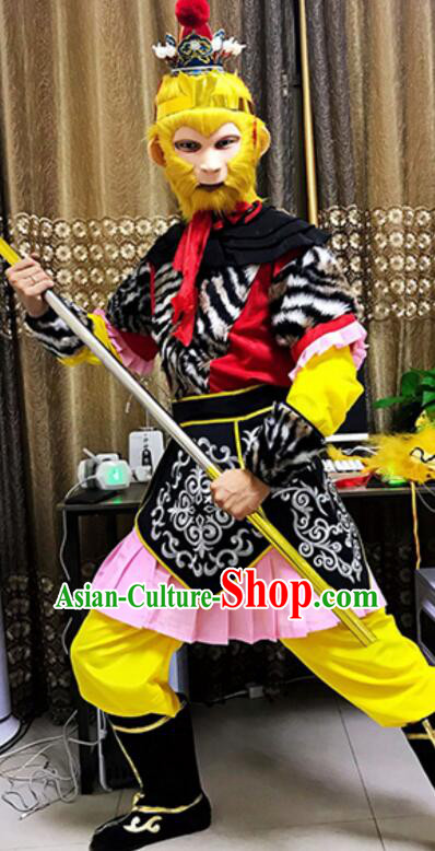 China Beijing Opera Monkey King Costumes Journey to the West Sun Wukong Outfit Havoc in Heaven Clothing