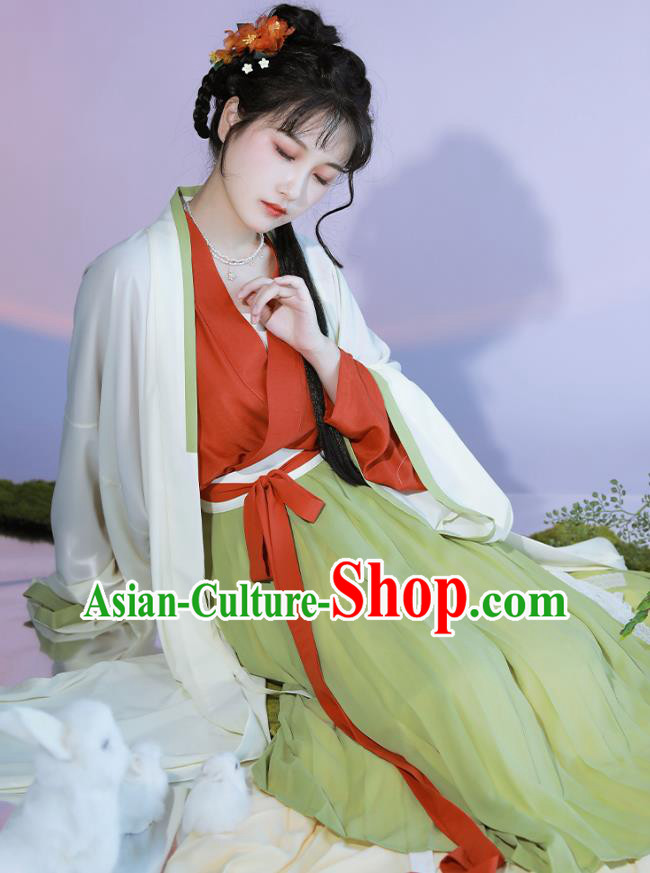 China Traditional Female Hanfu Dress Ancient Young Woman Costumes Song Dynasty Princess Clothing