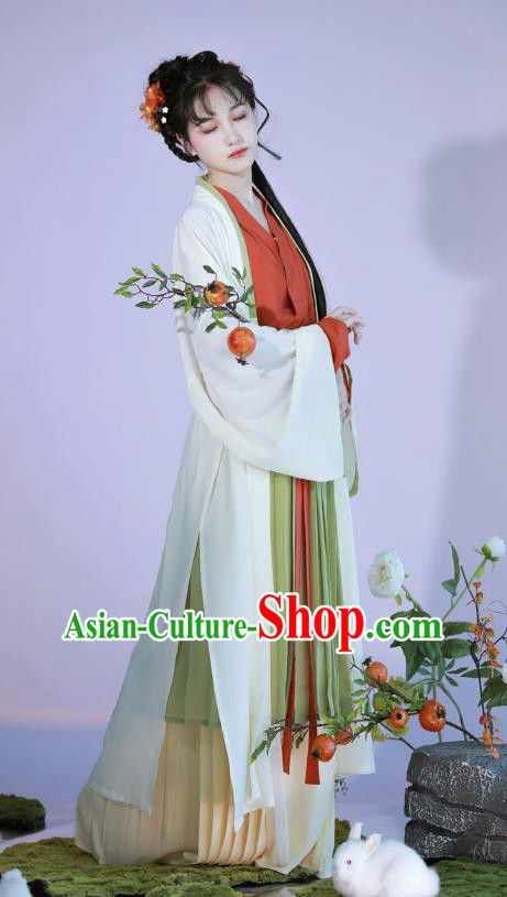 China Traditional Female Hanfu Dress Ancient Young Woman Costumes Song Dynasty Princess Clothing
