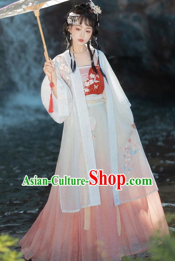 China Ancient Young Woman Garment Costumes Hanfu Clothing Song Dynasty Princess Dresses