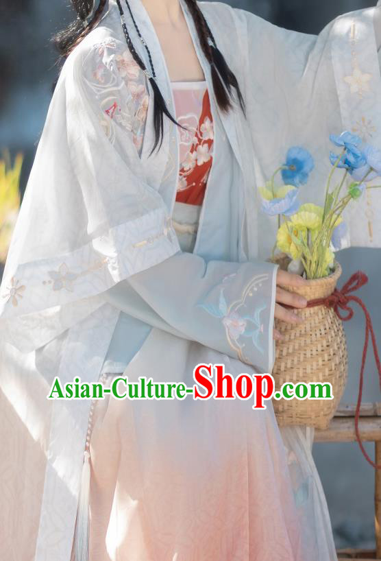 China Ancient Young Woman Garment Costumes Hanfu Clothing Song Dynasty Princess Dresses