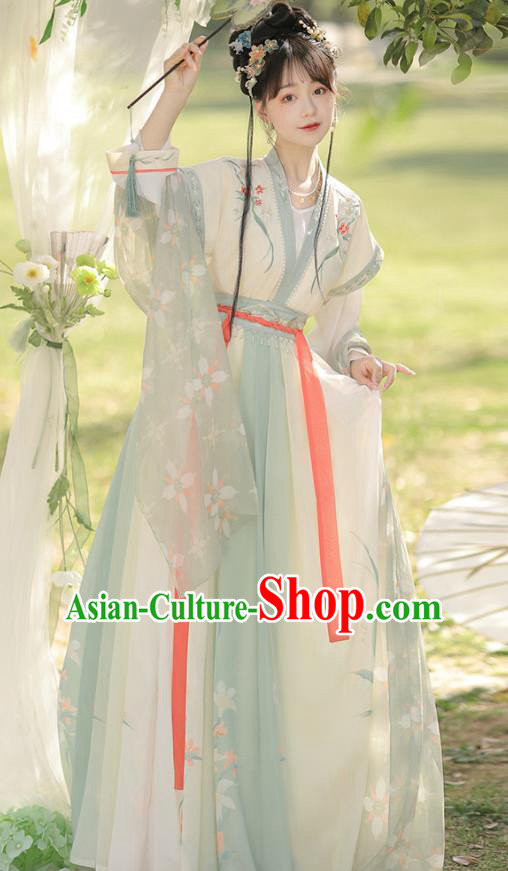 China Ancient Goddess Garment Costumes Hanfu Ruqun Clothing Jin Dynasty Princess Dresses