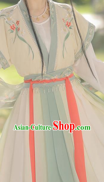 China Ancient Goddess Garment Costumes Hanfu Ruqun Clothing Jin Dynasty Princess Dresses