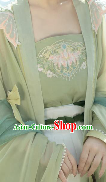 China Tang Dynasty Princess Green Dresses Ancient Butterfly Fairy Garment Costumes Hanfu Ruqun Clothing
