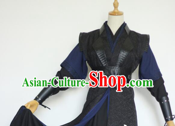 China Young Hero Costume Ancient Swordsman Clothing Sha Po Lang Gu Yun Garments
