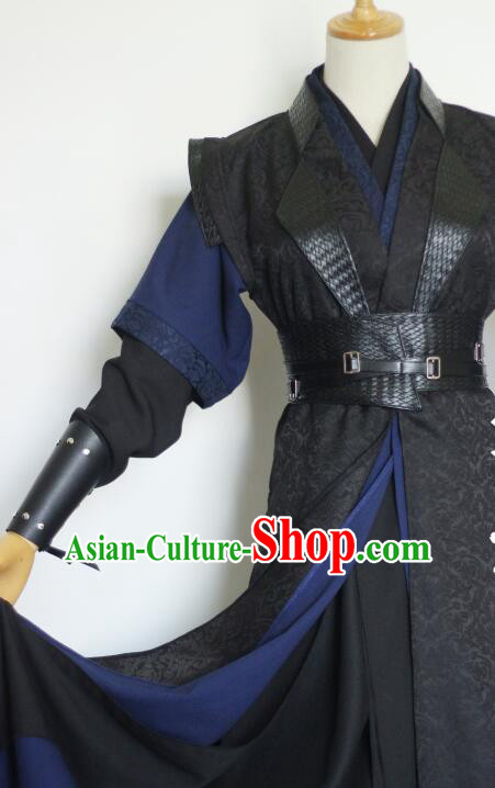 China Young Hero Costume Ancient Swordsman Clothing Sha Po Lang Gu Yun Garments