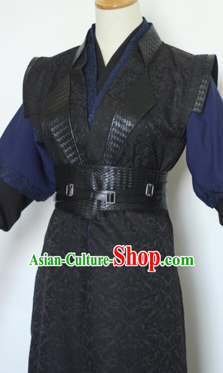 China Young Hero Costume Ancient Swordsman Clothing Sha Po Lang Gu Yun Garments